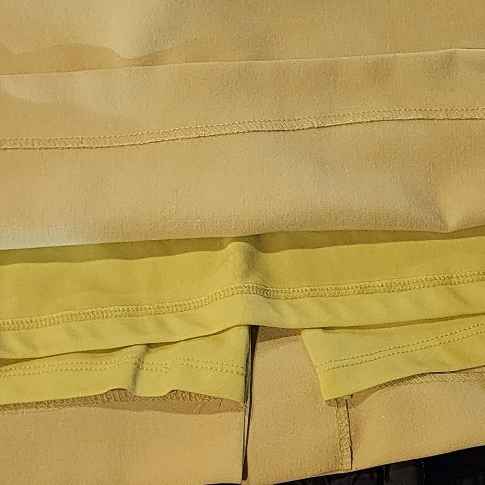 Tahari ASL Chartreuse Belted Sheath Dress Cap Sleeve Knee Length Workwear Sz 12 - Picture 8 of 10